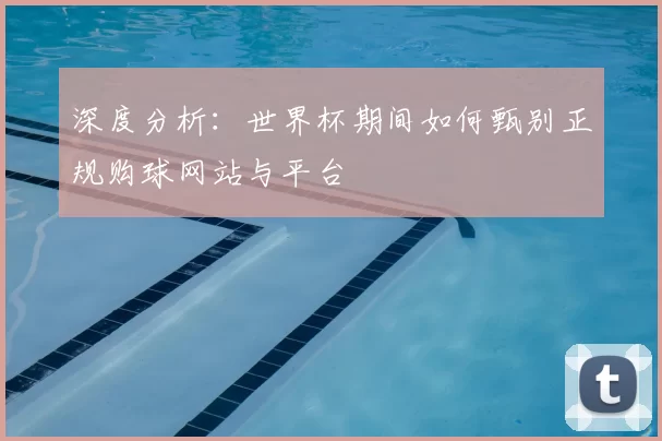 深度分析:世界杯期间如何甄别正规购球网站与平台